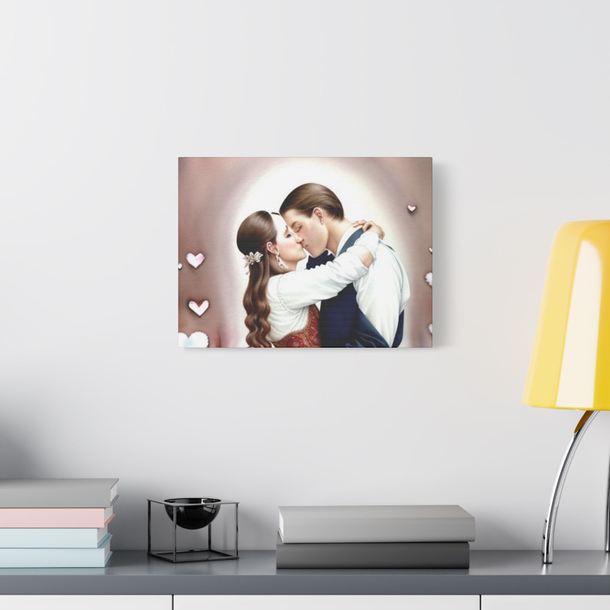 Romantic Satin Canvas Art - Stretched Couple Kiss Wall Decor - Image 19