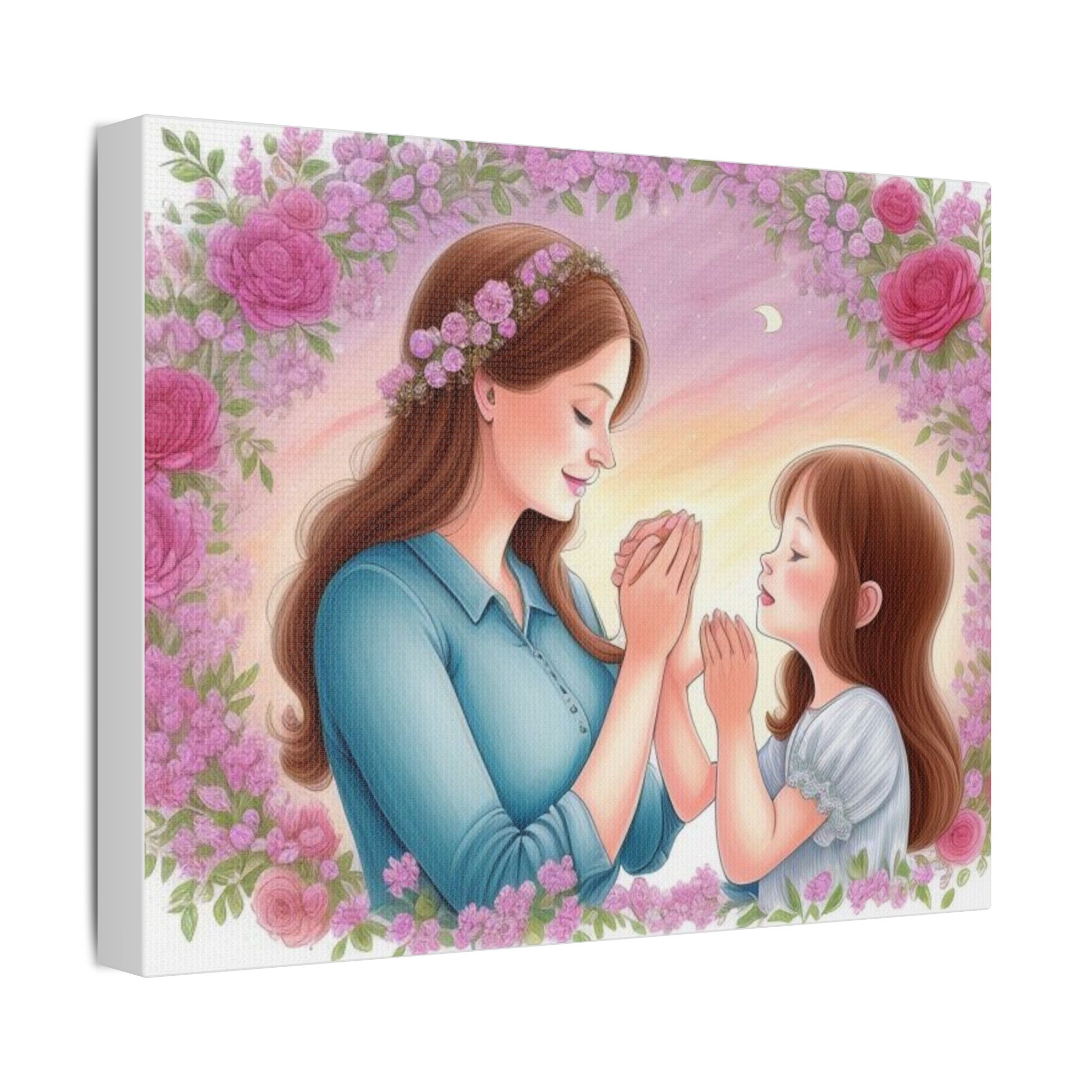 Canvas Print Floral Mother-Daughter In Prayer - Image 14