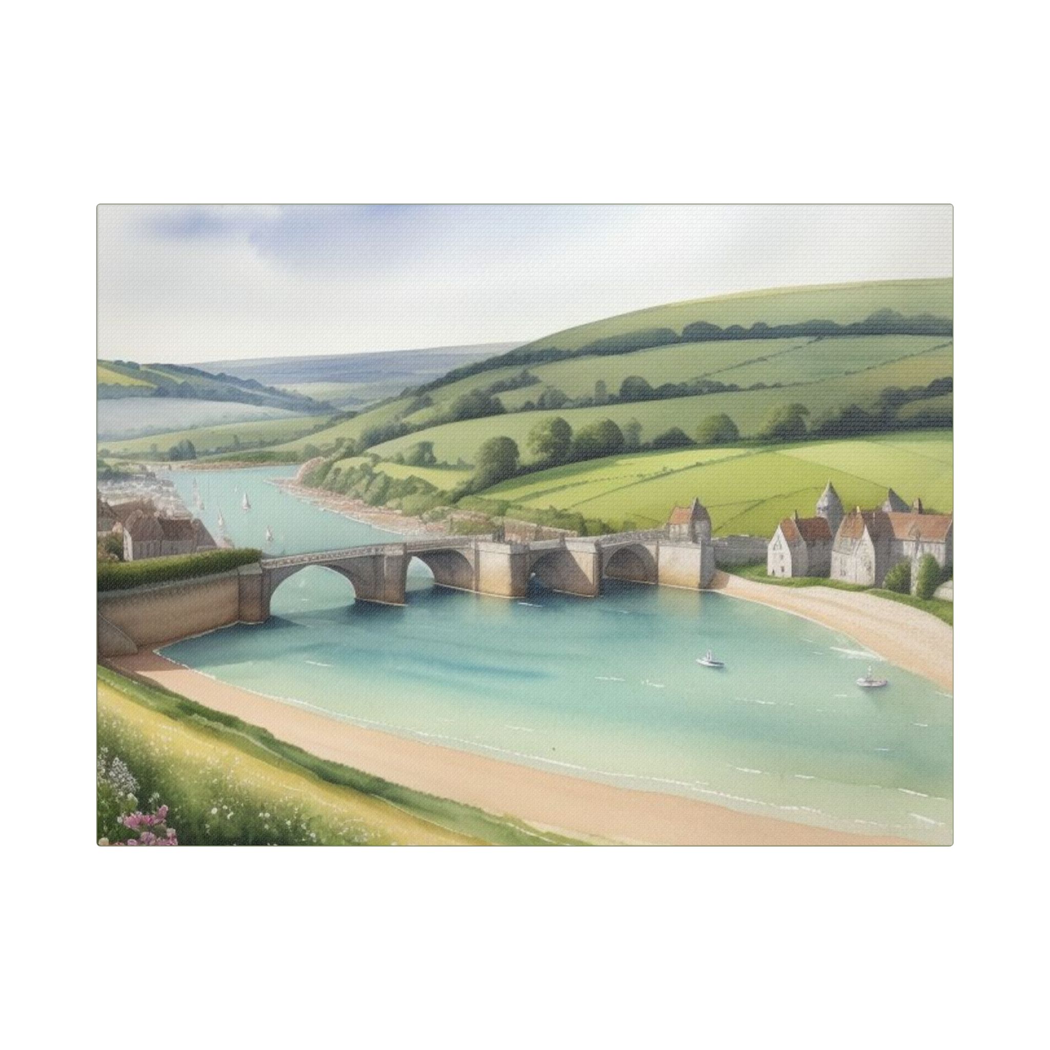 Canvas Wall Art - Heart of England Green Grass Welcome Design - Image 17