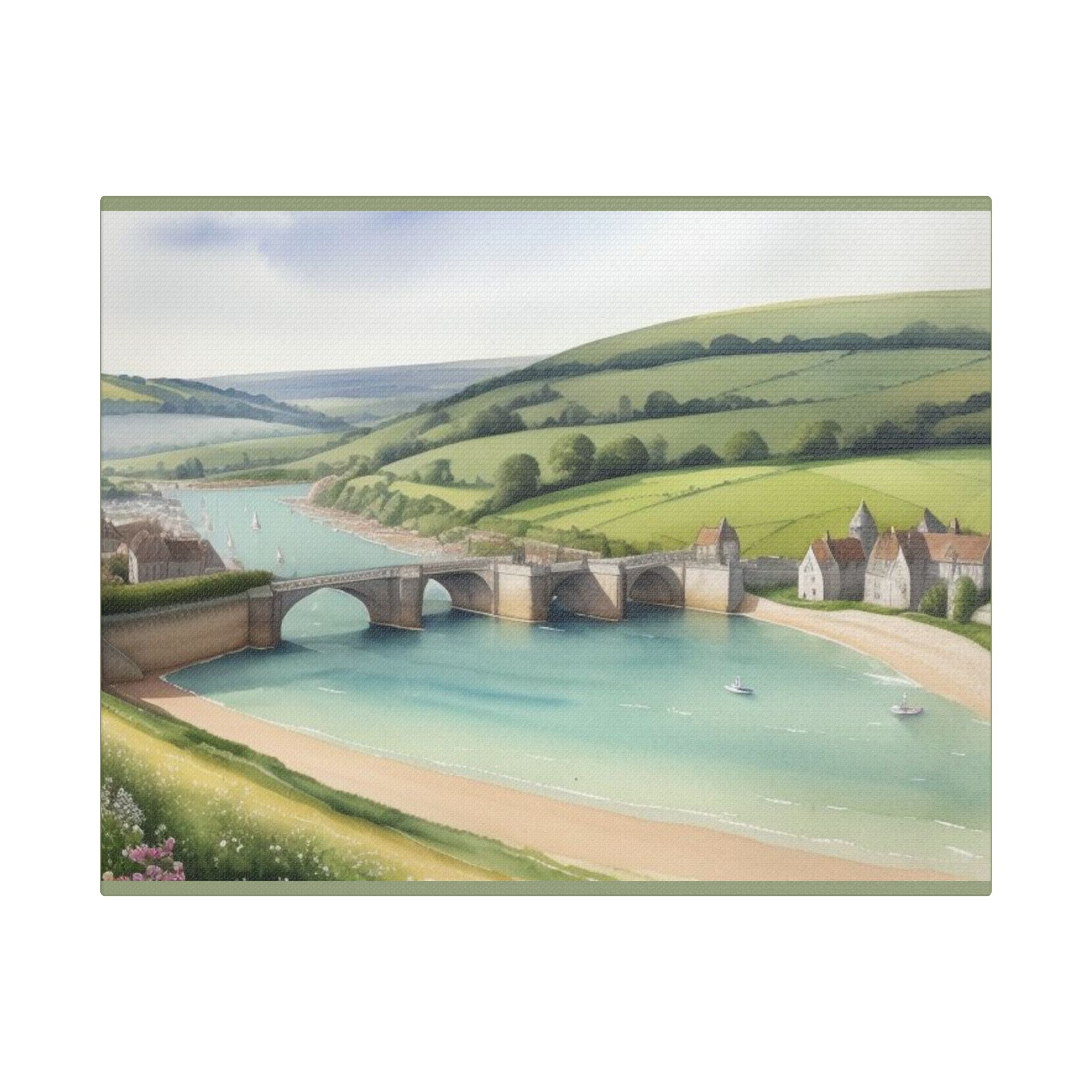 Canvas Wall Art - Heart of England Green Grass Welcome Design - Image 13