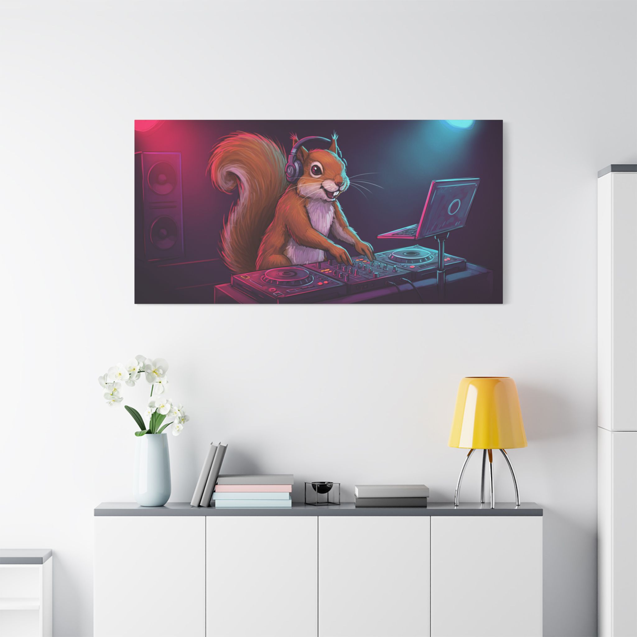DJ Zoo™ - Squirrel Wriggle - Limited Canvas - Image 3