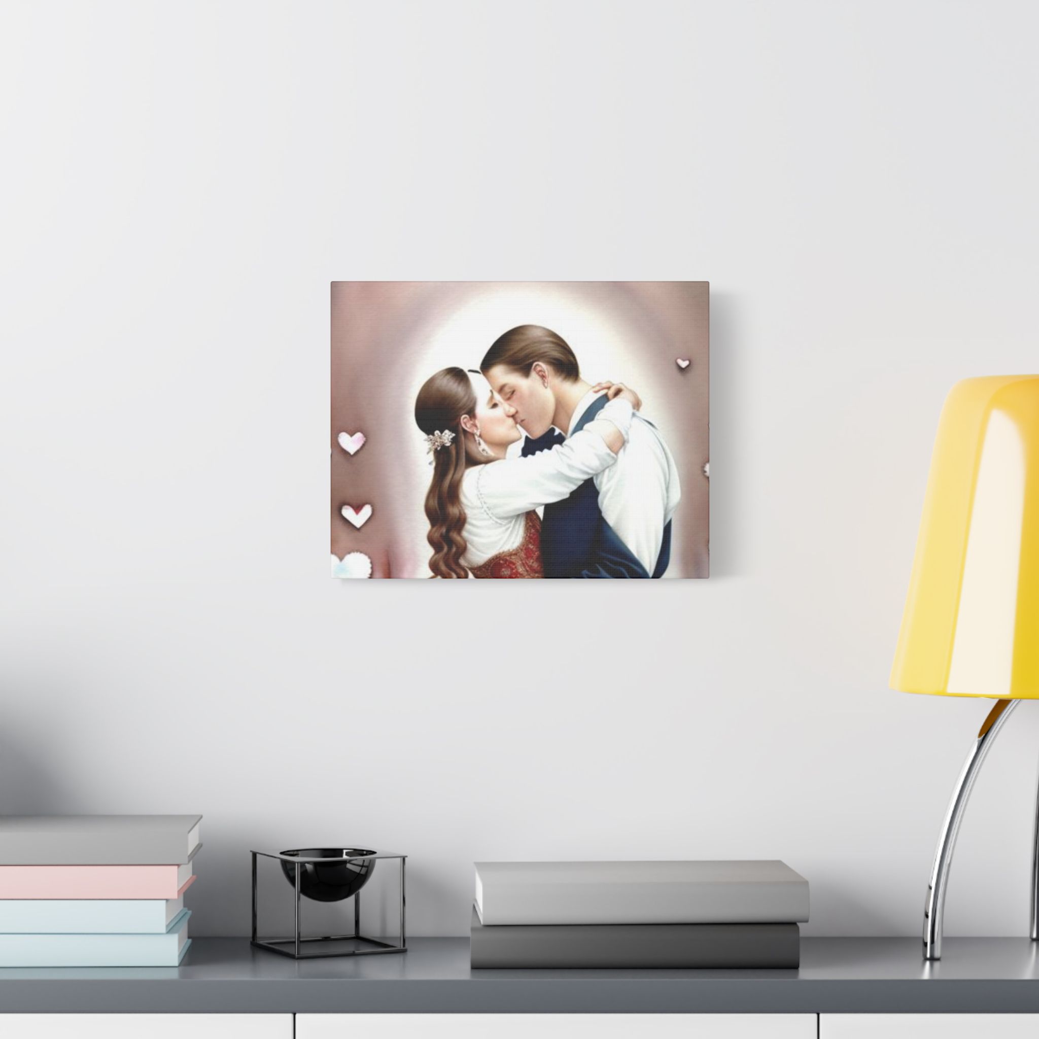 Romantic Satin Canvas Art - Stretched Couple Kiss Wall Decor - Image 15