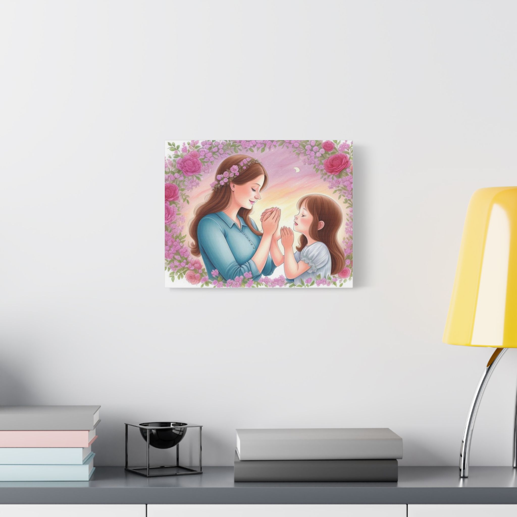 Canvas Print Floral Mother-Daughter In Prayer - Image 15