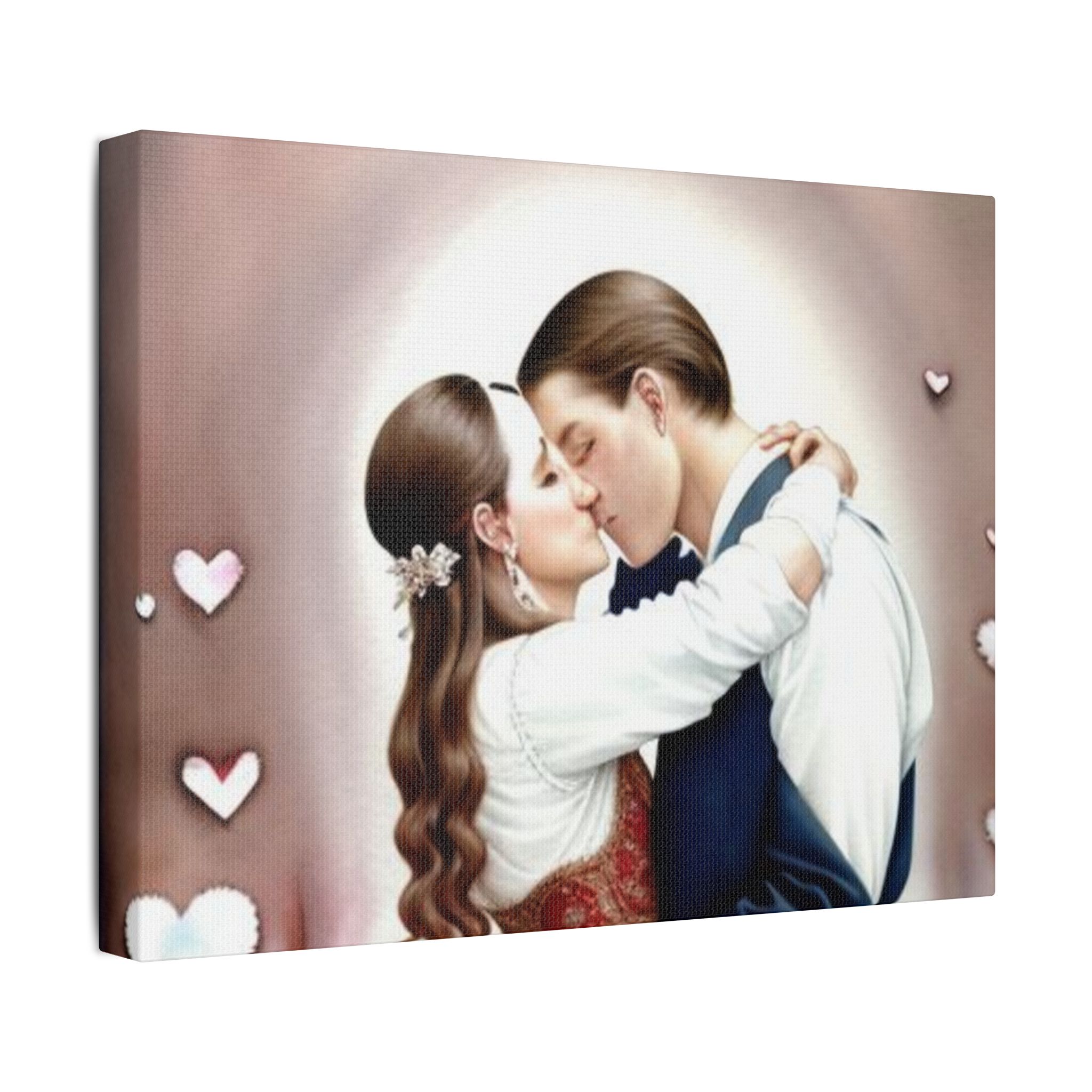 Romantic Satin Canvas Art - Stretched Couple Kiss Wall Decor - Image 18