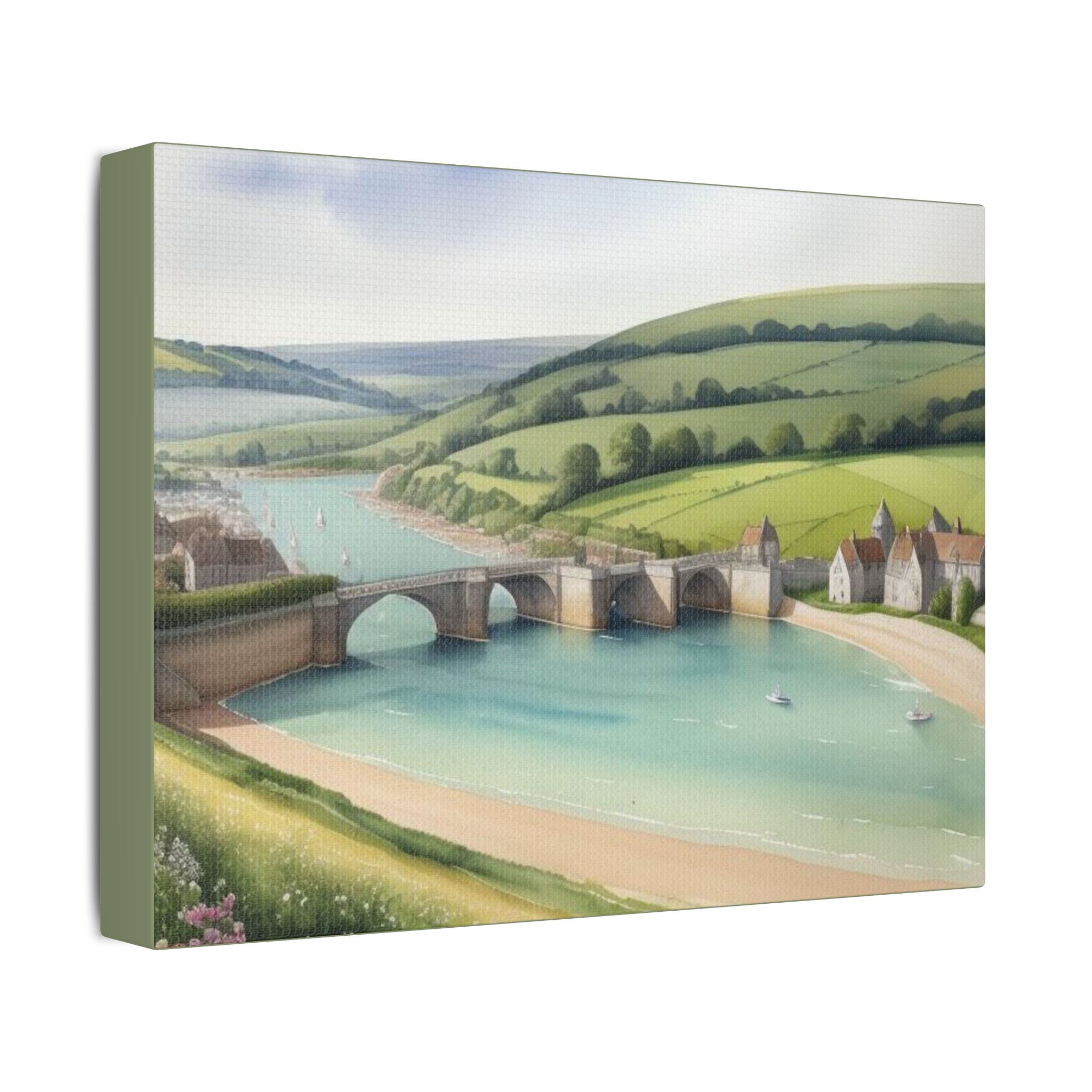 Canvas Wall Art - Heart of England Green Grass Welcome Design - Image 10