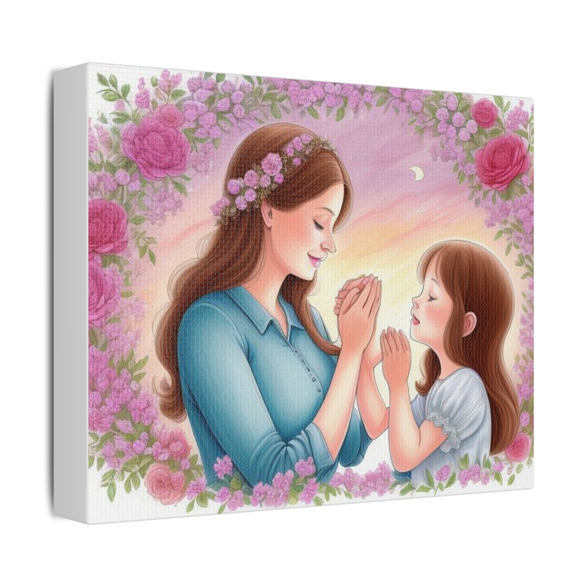 Canvas Print Floral Mother-Daughter In Prayer - Image 6