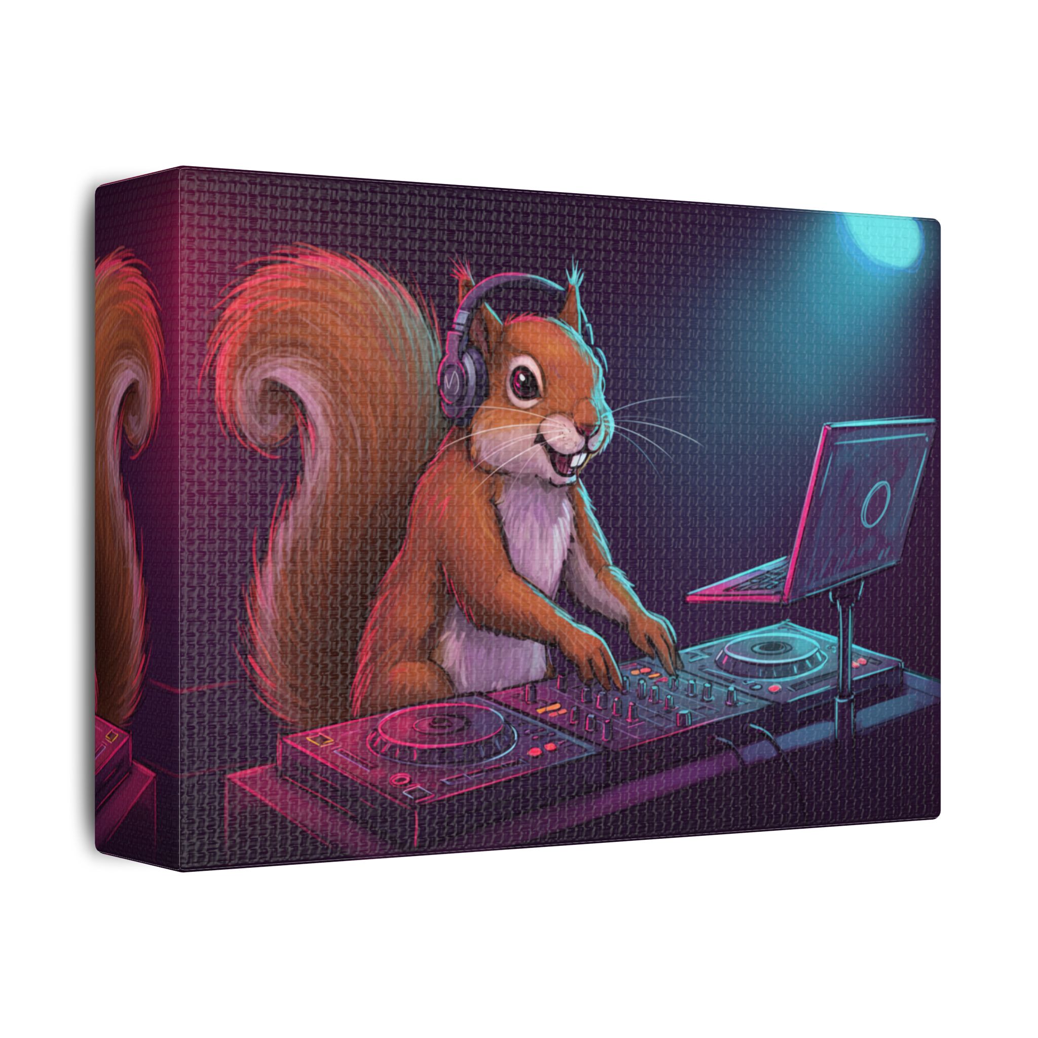 DJ Zoo™ - Squirrel Wriggle - Limited Canvas - Image 6