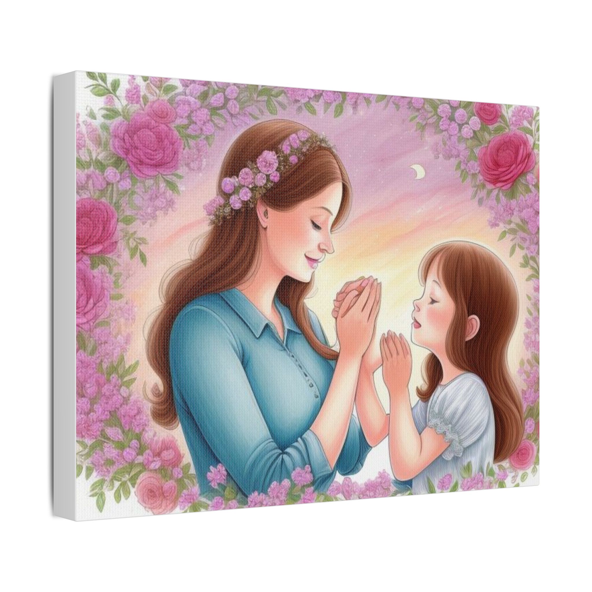 Canvas Print Floral Mother-Daughter In Prayer - Image 18
