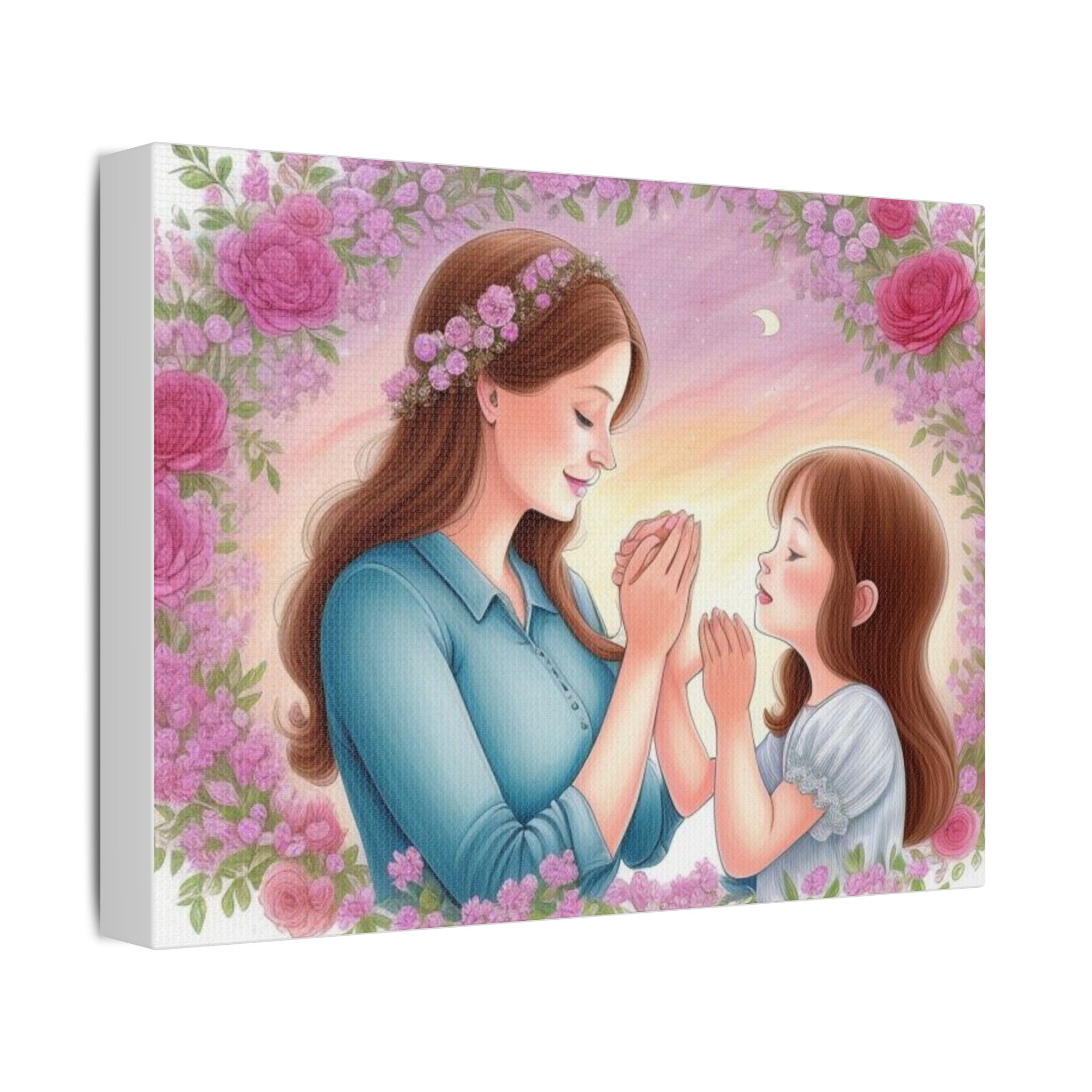 Canvas Print Floral Mother-Daughter In Prayer - Image 10