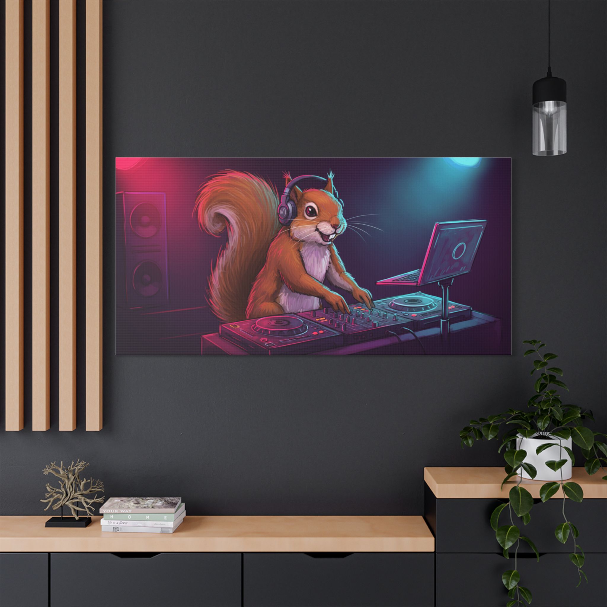 DJ Zoo™ - Squirrel Wriggle - Limited Canvas - Image 4