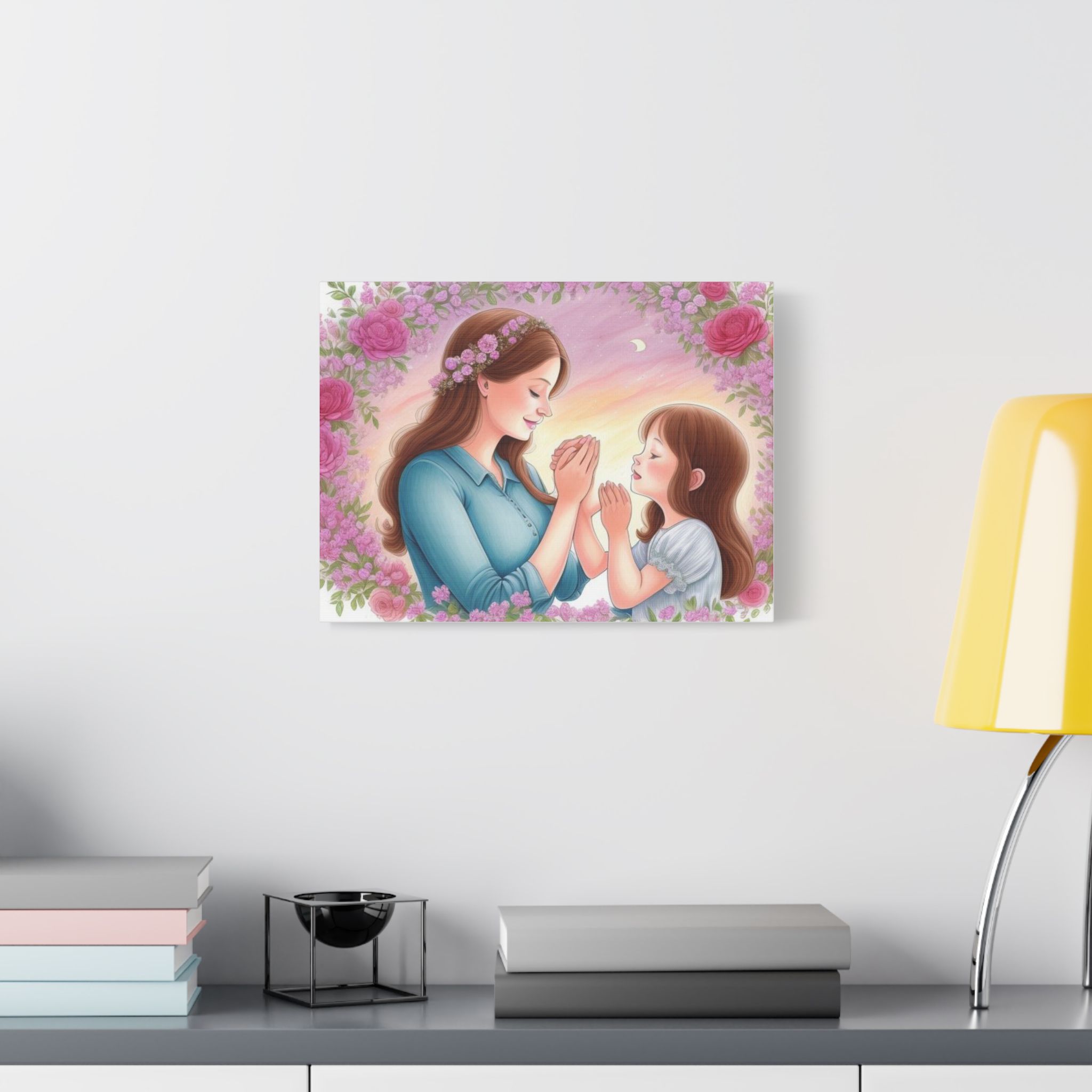 Canvas Print Floral Mother-Daughter In Prayer - Image 19