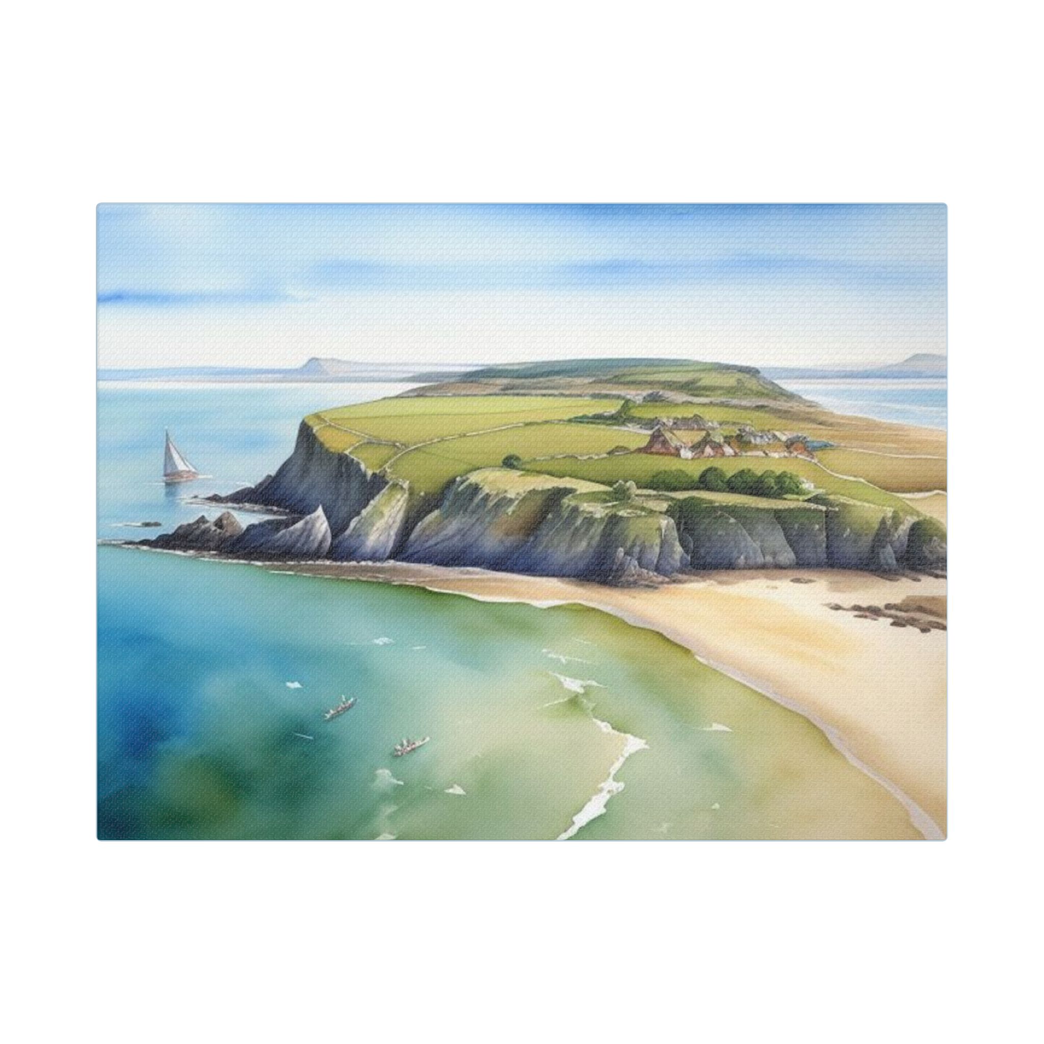 Canvas Wall Art - The Seaside Collection Welcome To Coastline Of Holy Island - Image 9