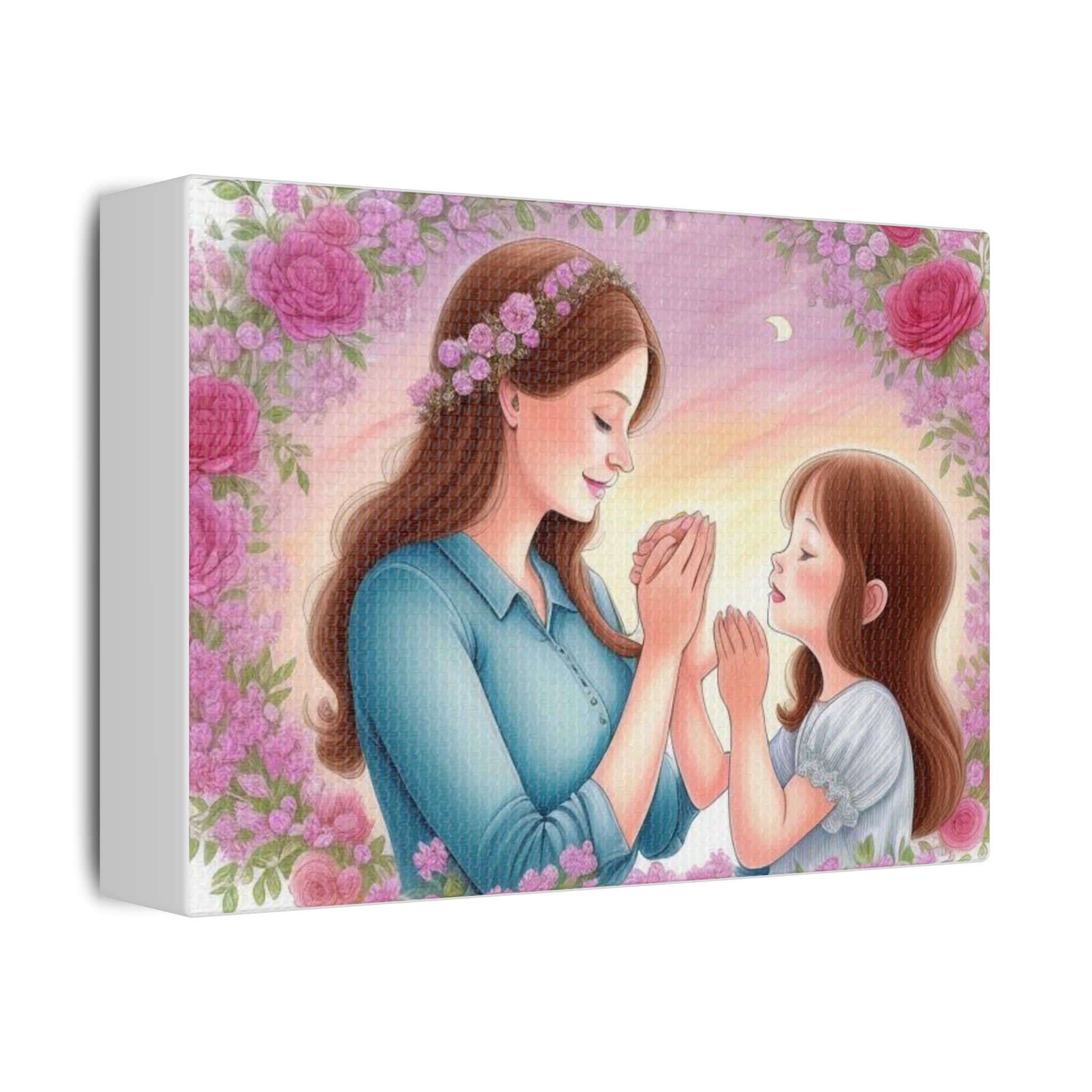 Canvas Print Floral Mother-Daughter In Prayer - Image 2
