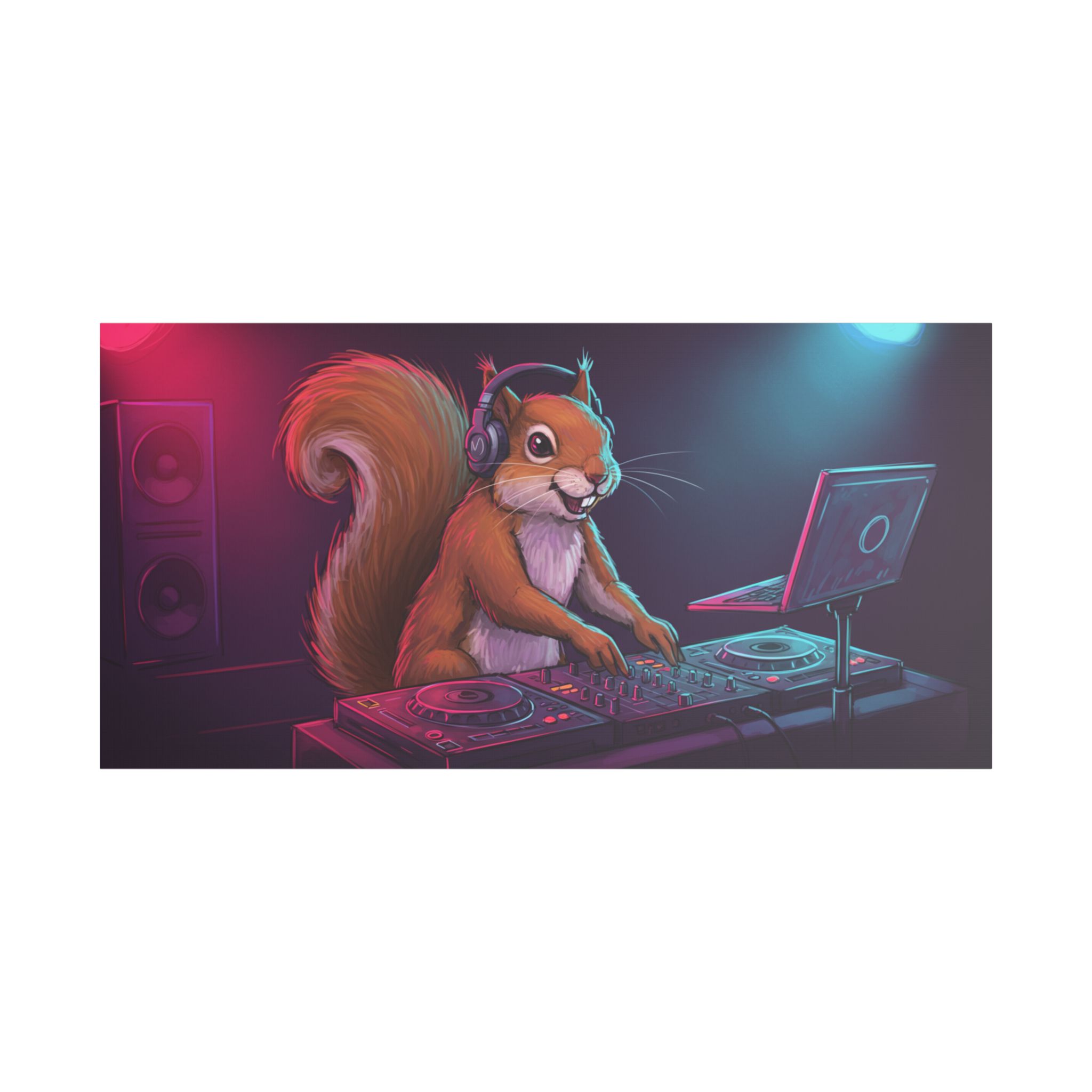 DJ Zoo™ - Squirrel Wriggle - Limited Canvas - Image 2