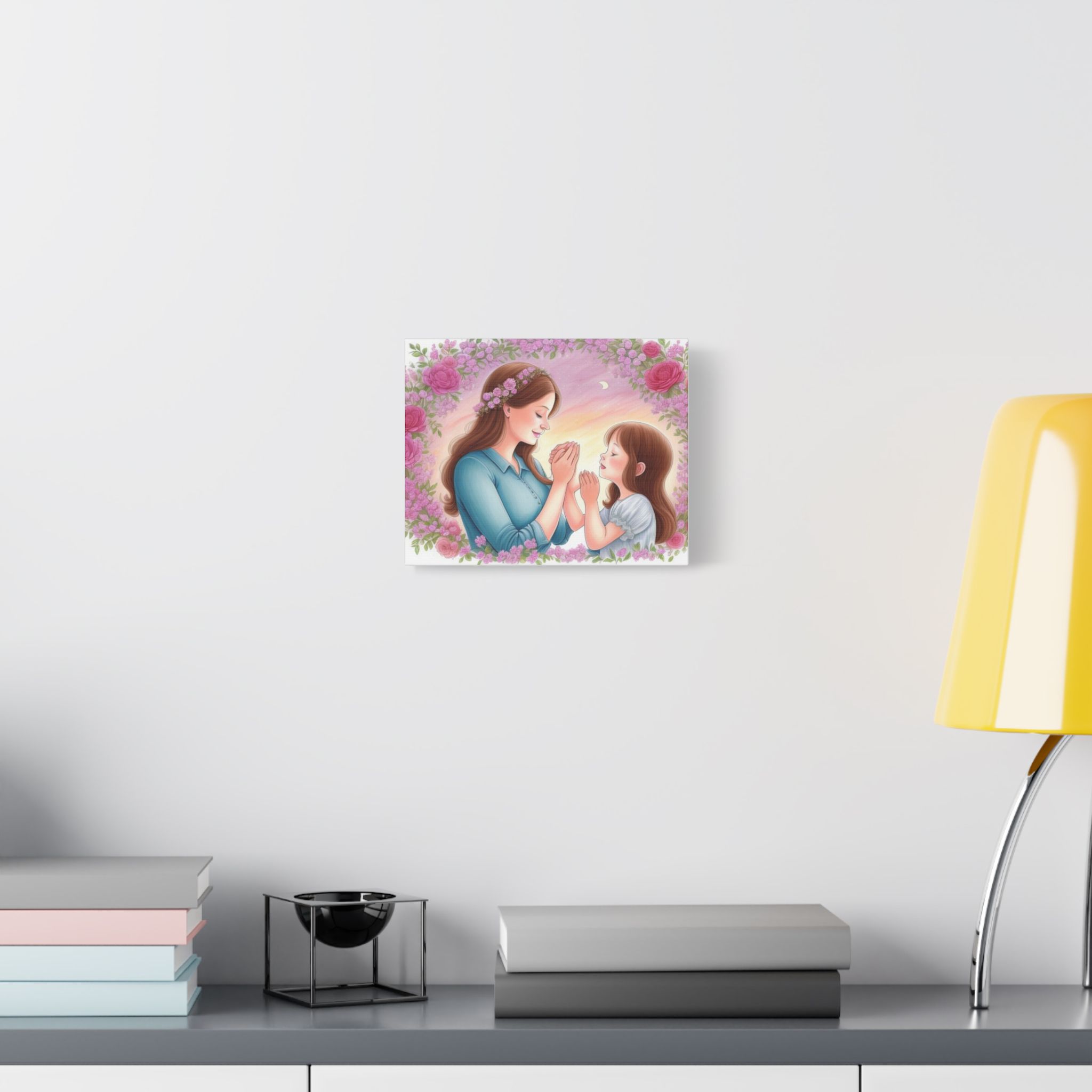 Canvas Print Floral Mother-Daughter In Prayer - Image 7