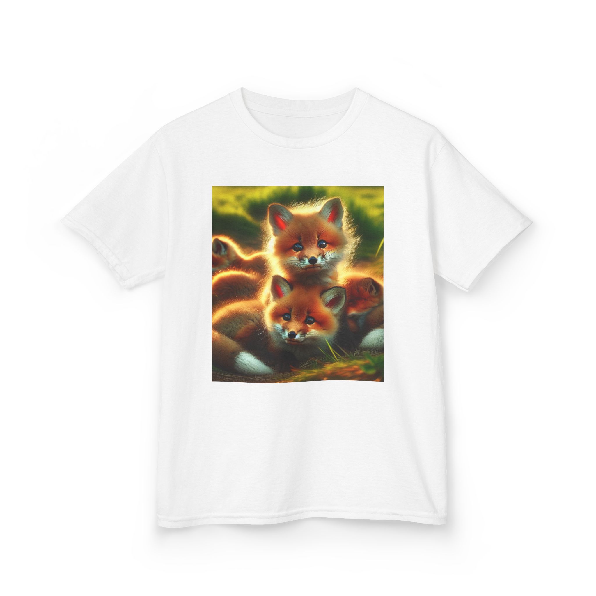 Kids Tee Cute Fox Cubs Loves Cuddles - Image 3