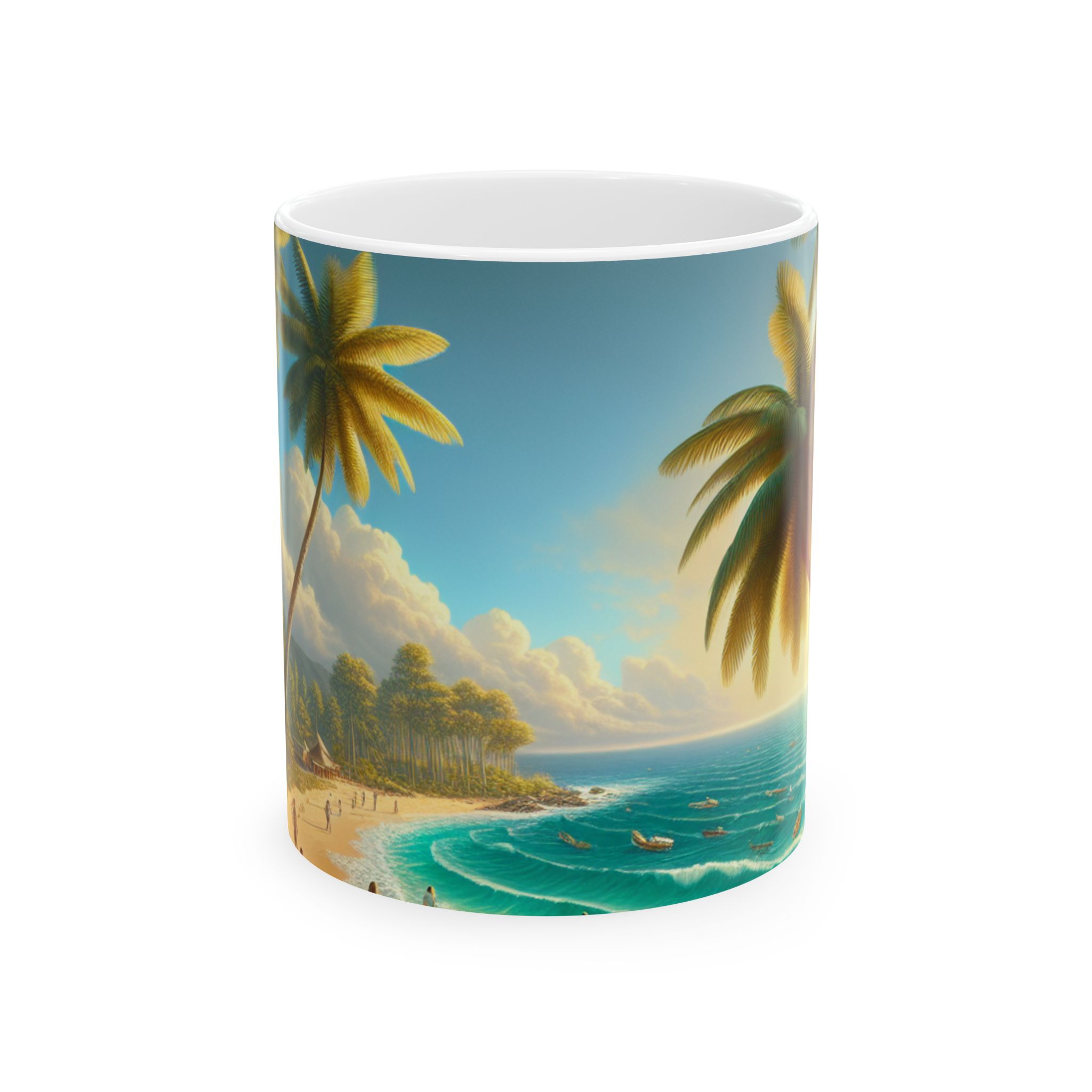 Tropical Ceramic Mug (11oz, 15oz) - It's A Tropical Day For A Coffee - Image 2
