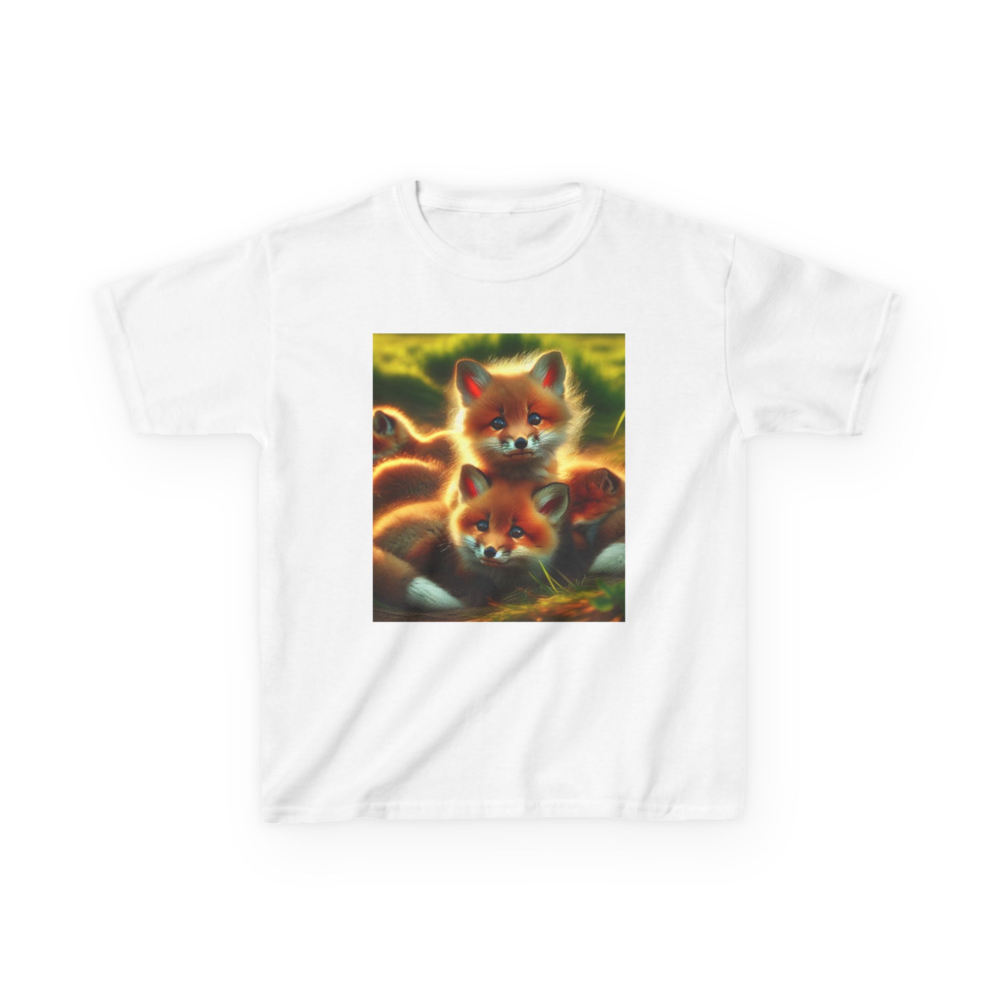 Kids Tee Cute Fox Cubs Loves Cuddles