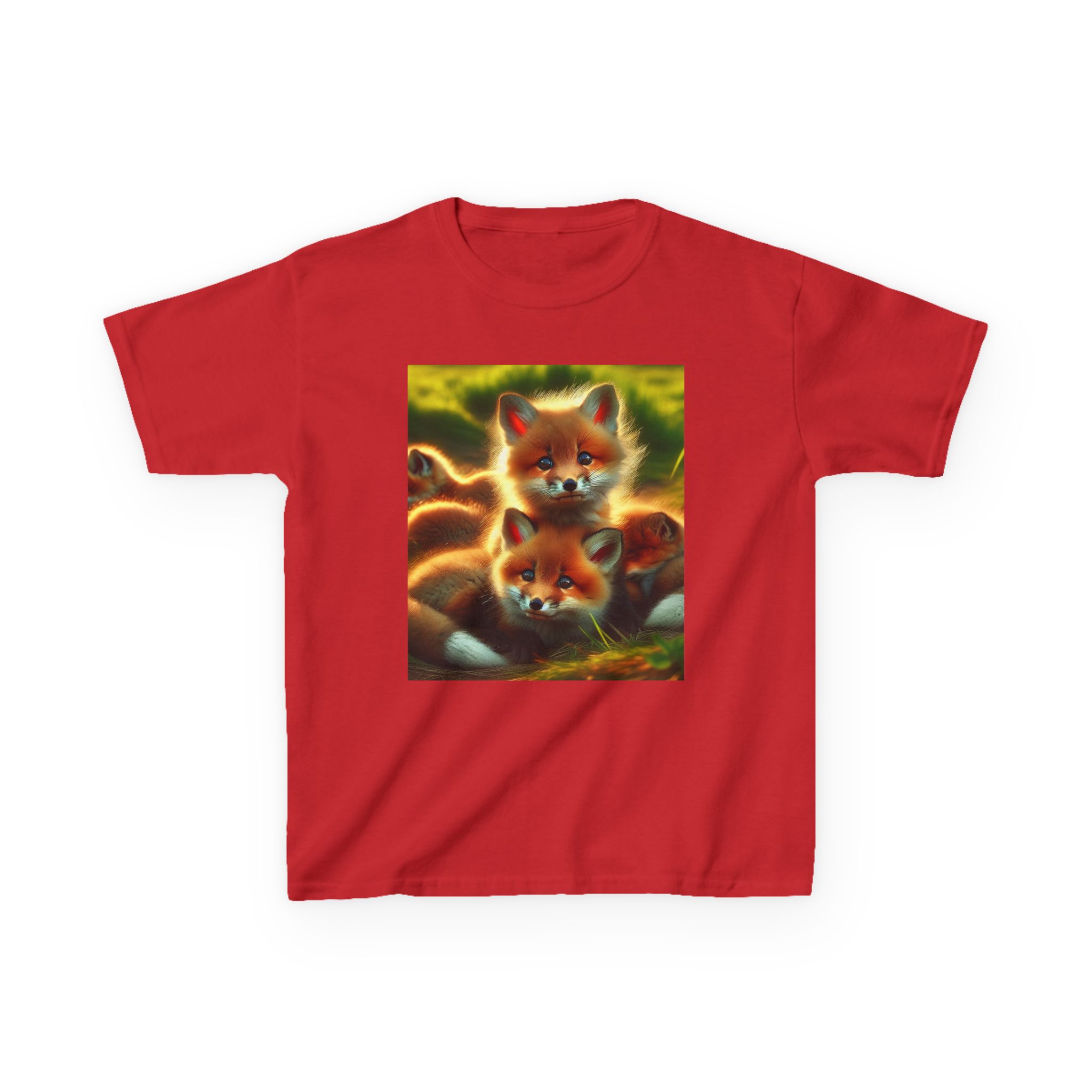 Kids Tee Cute Fox Cubs Loves Cuddles - Image 37