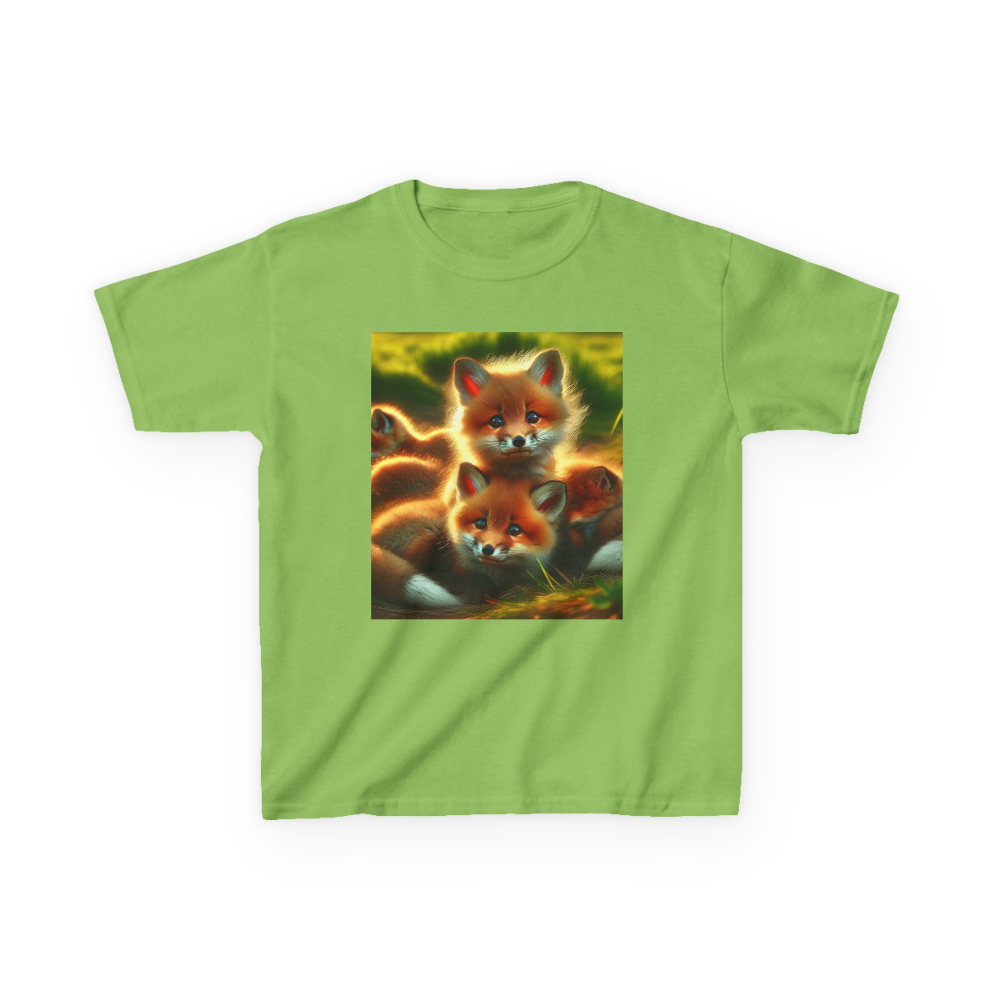 Kids Tee Cute Fox Cubs Loves Cuddles - Image 21