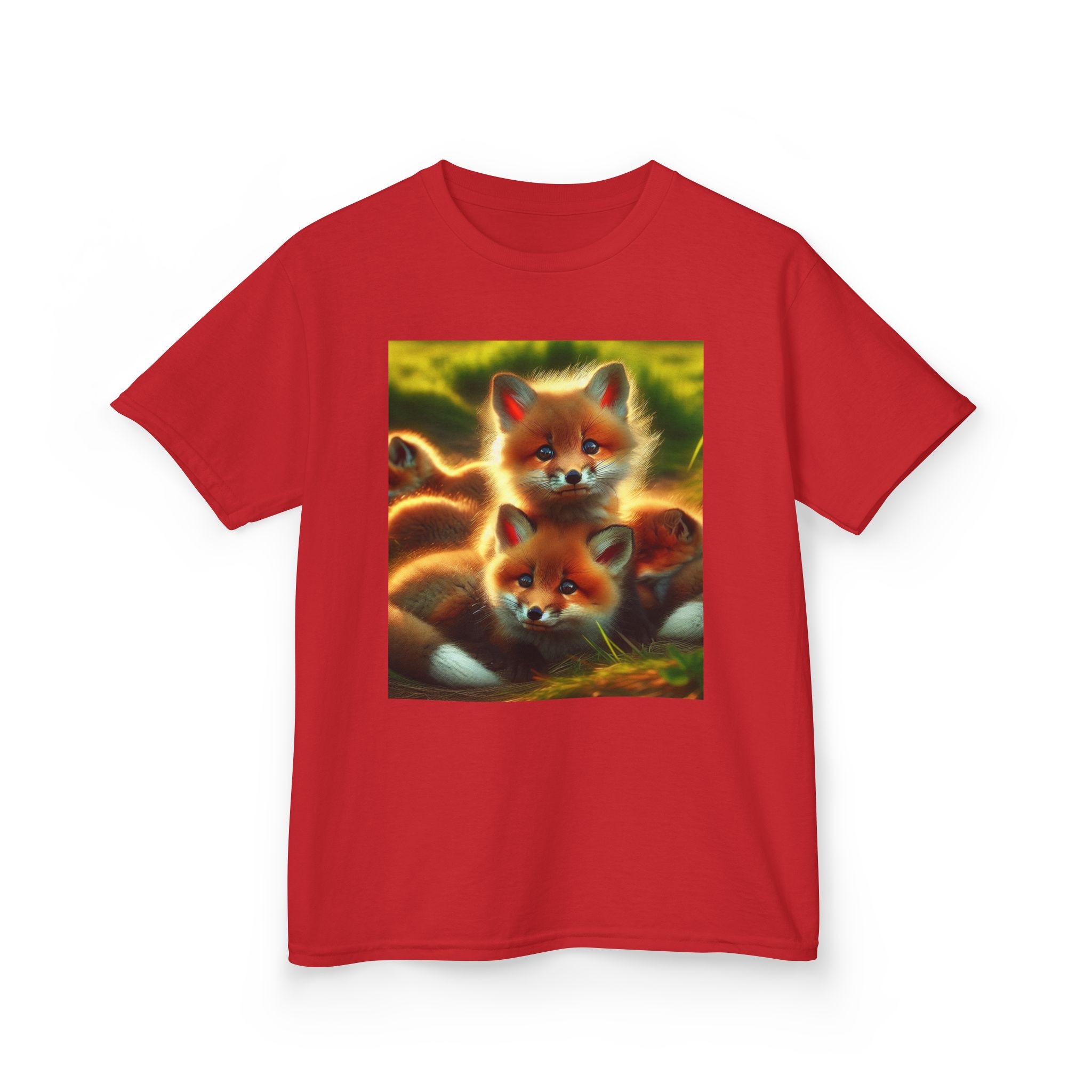 Kids Tee Cute Fox Cubs Loves Cuddles - Image 39