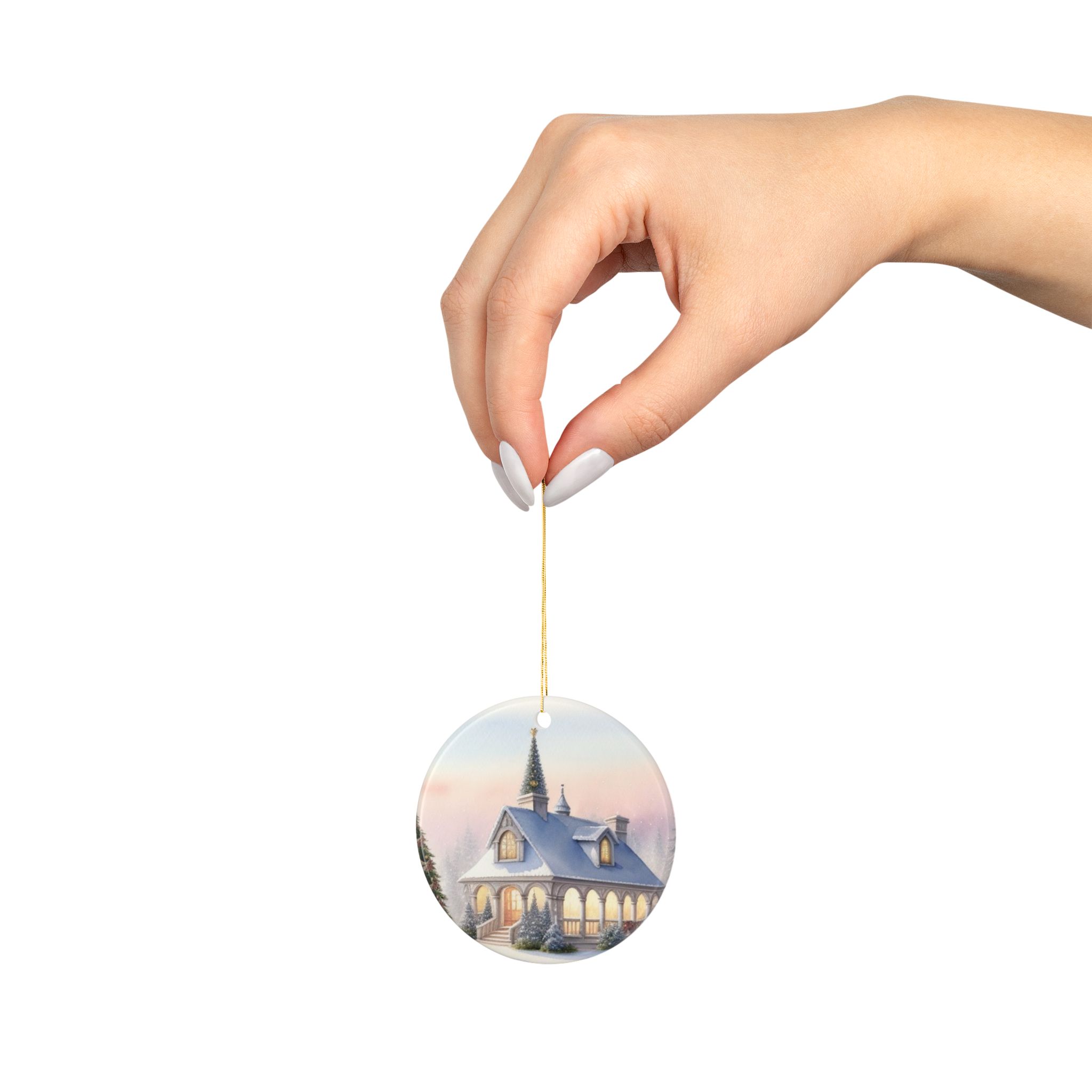 Ornament, O Holly Night 2-Side Print Ceramic - Image 3