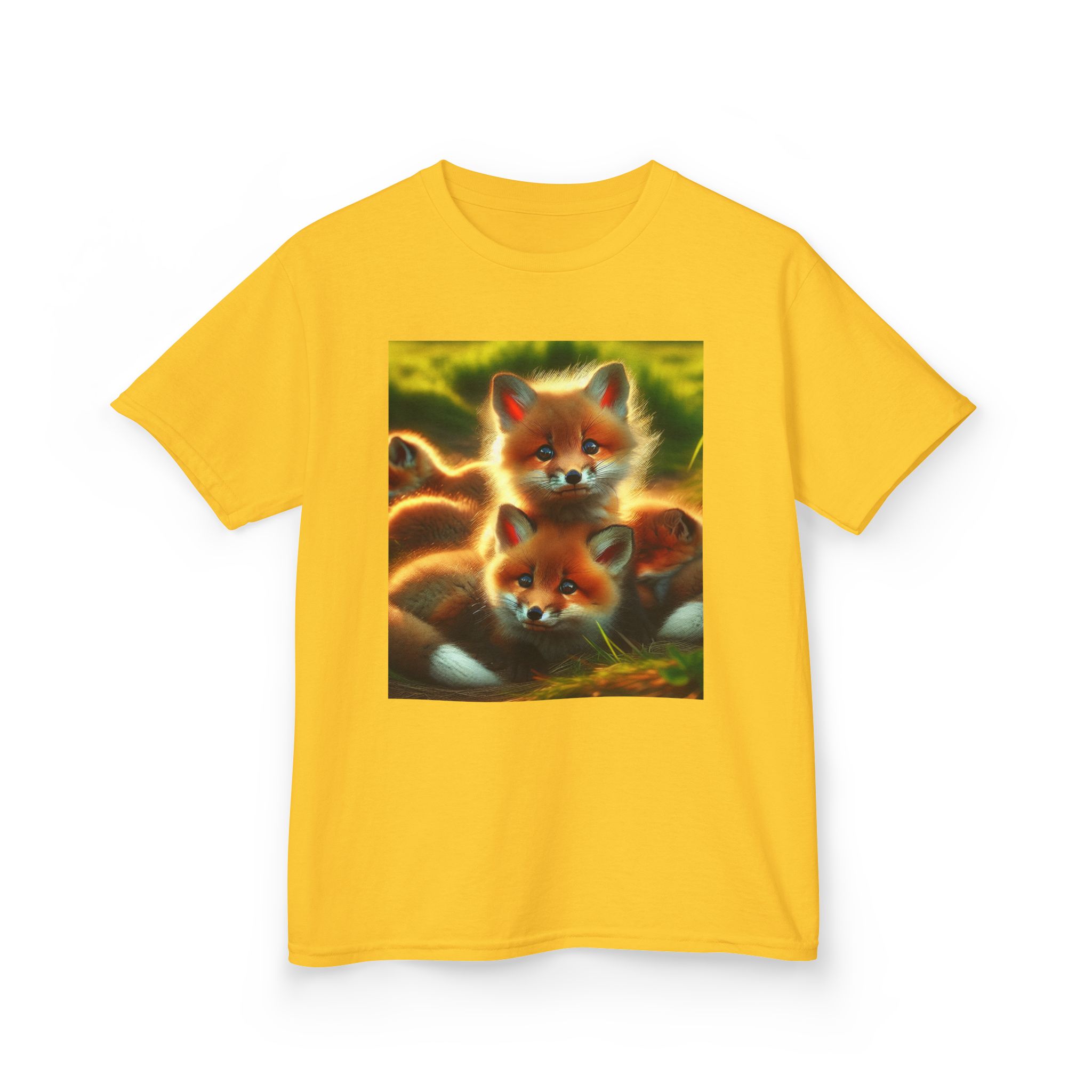 Kids Tee Cute Fox Cubs Loves Cuddles - Image 19