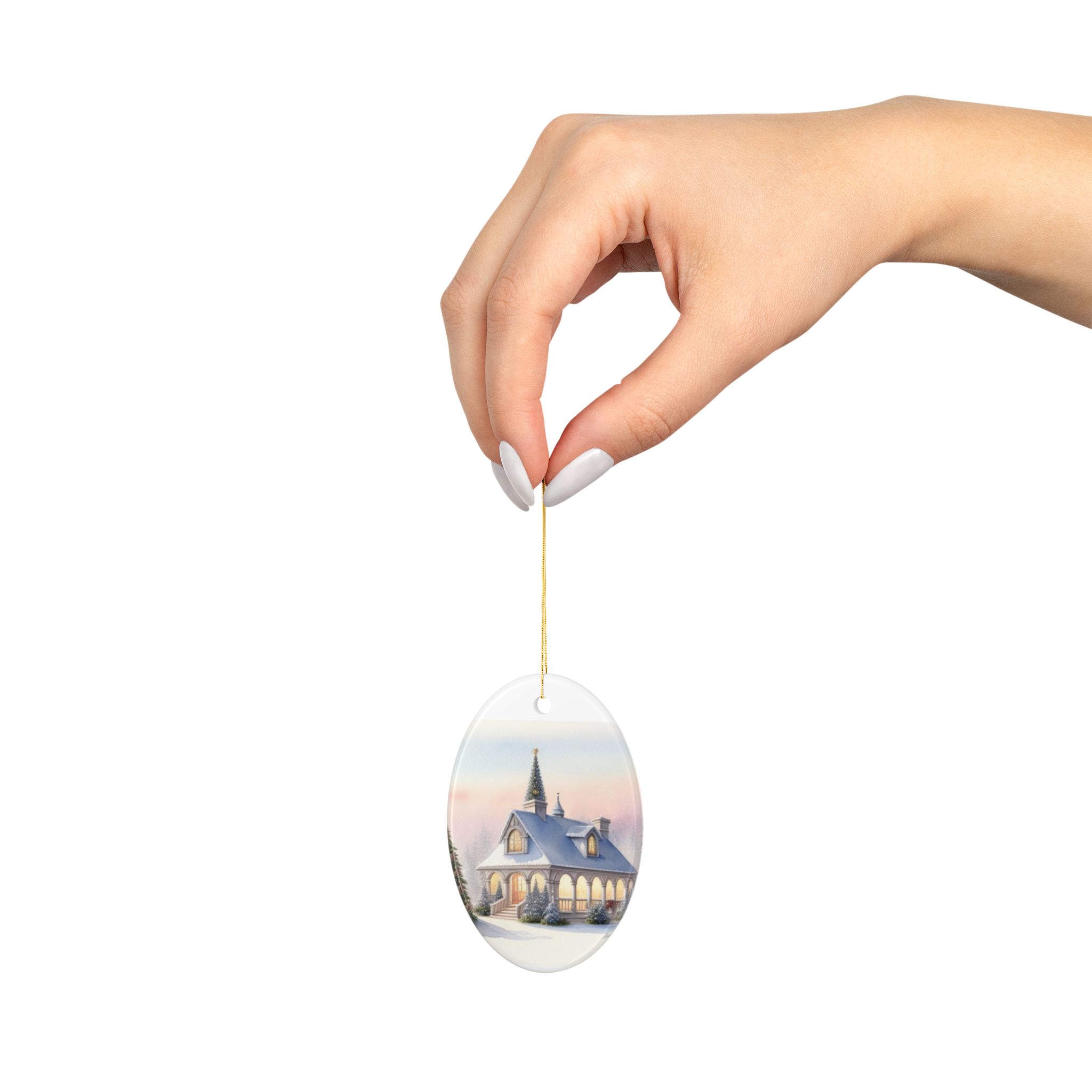 Ornament, O Holly Night 2-Side Print Ceramic - Image 6