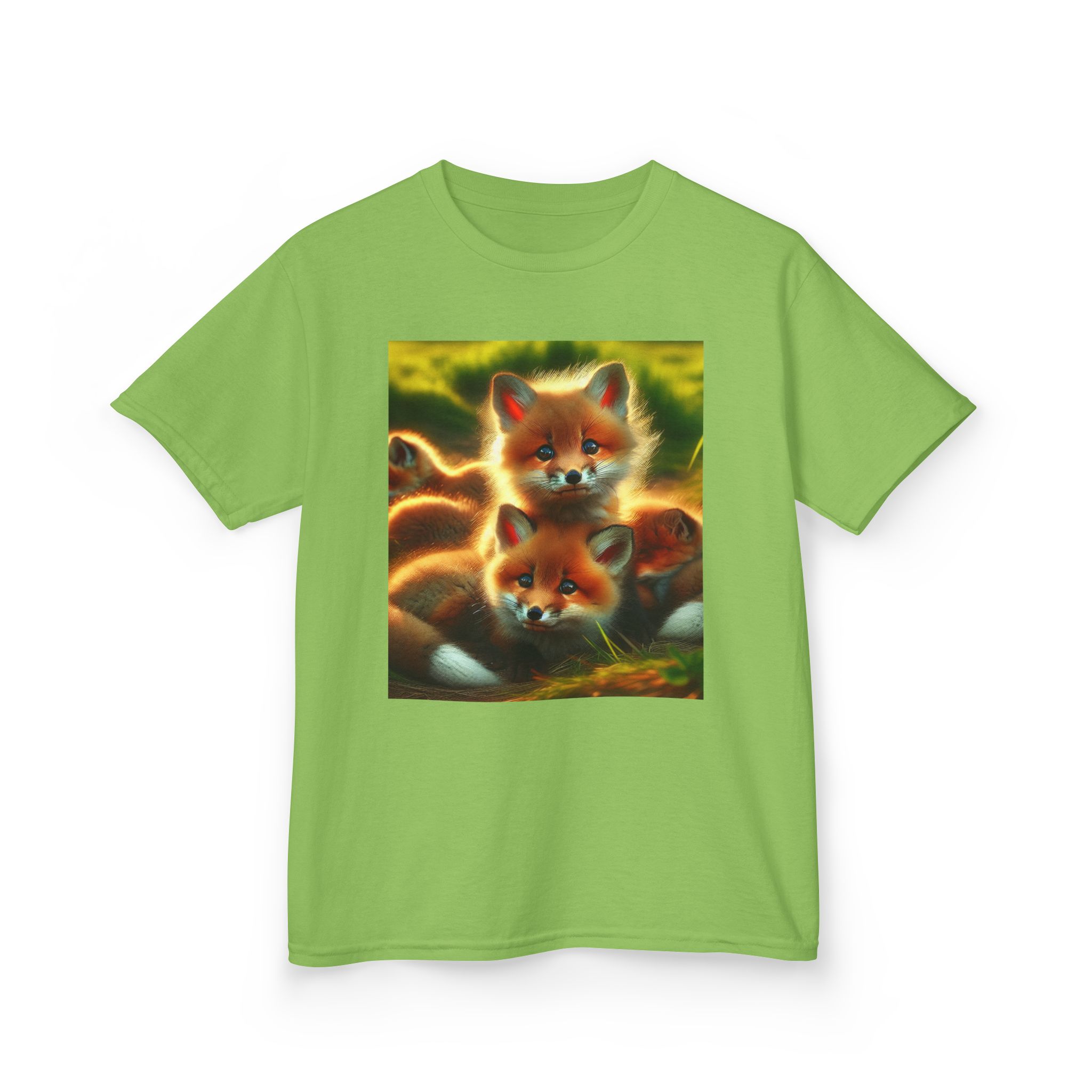 Kids Tee Cute Fox Cubs Loves Cuddles - Image 23