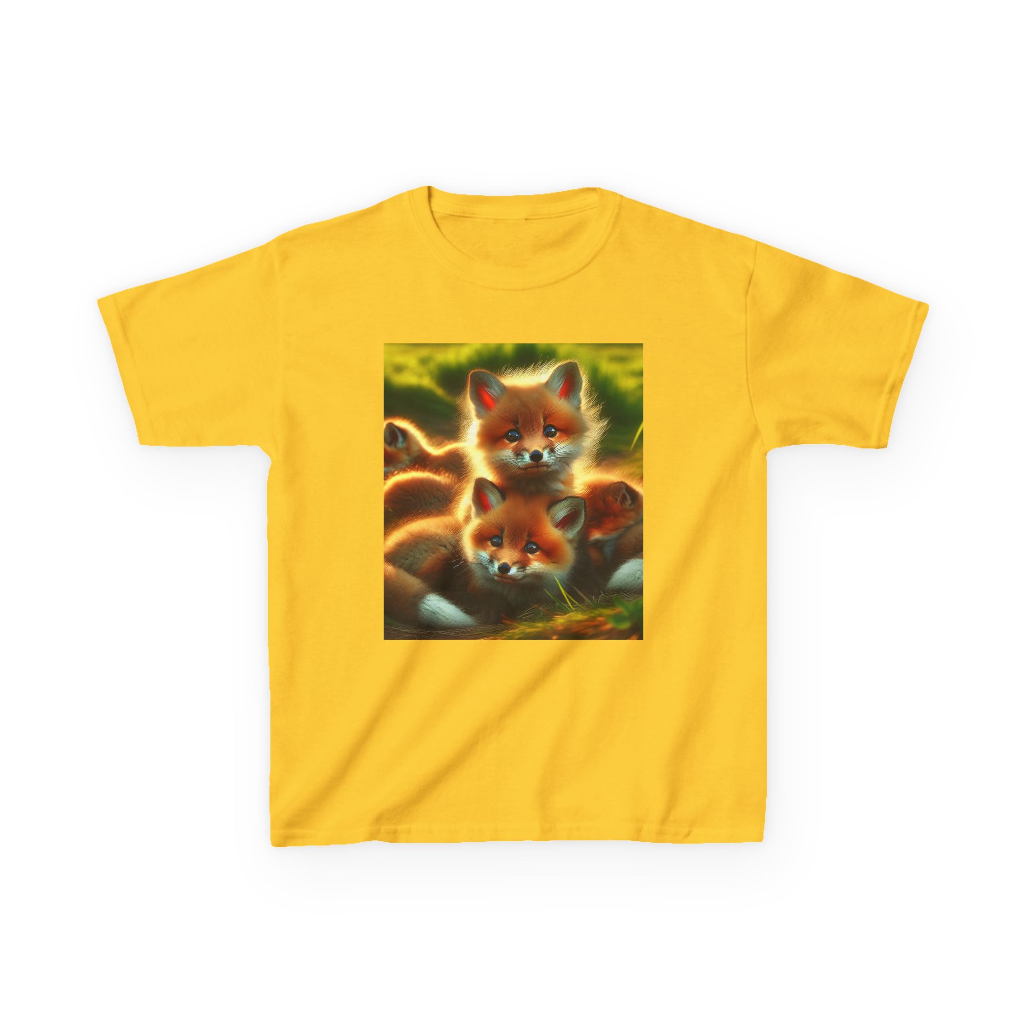 Kids Tee Cute Fox Cubs Loves Cuddles - Image 17