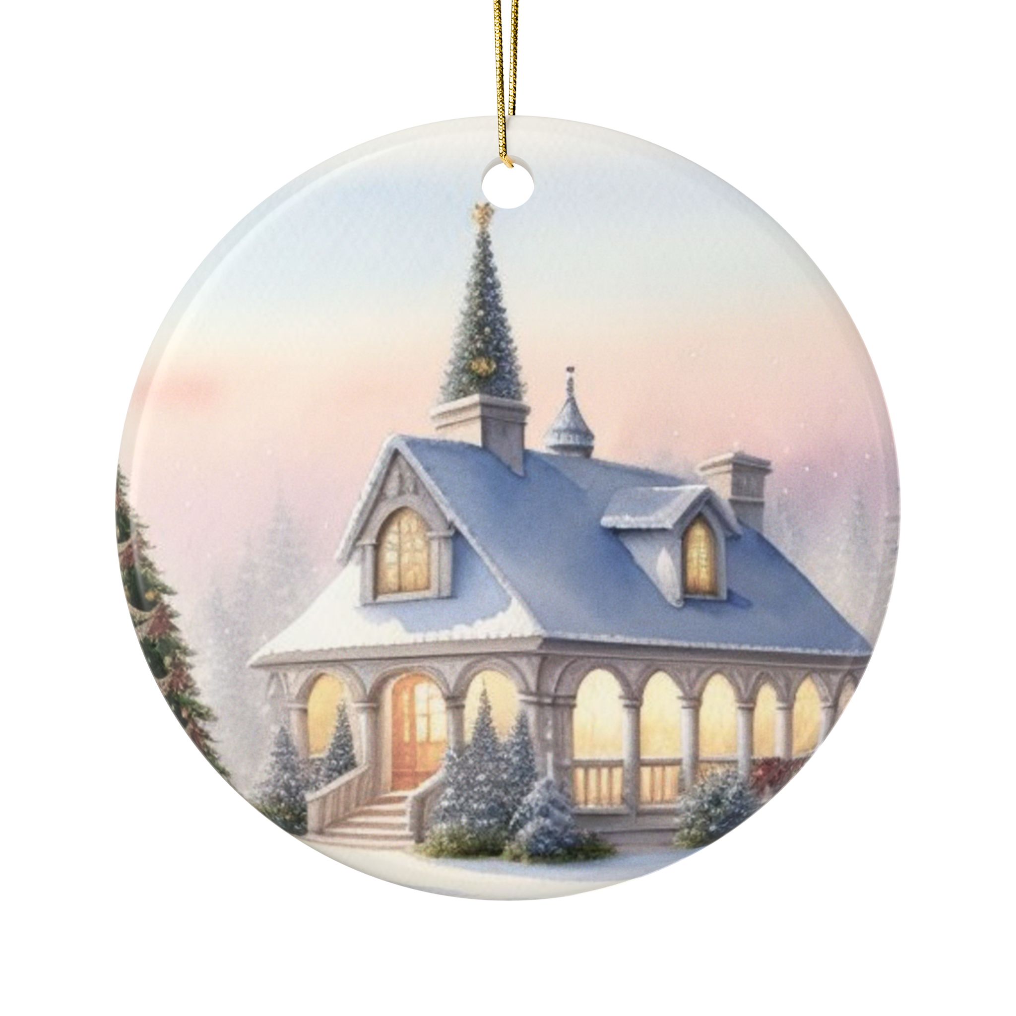 Ornament, O Holly Night 2-Side Print Ceramic - Image 2