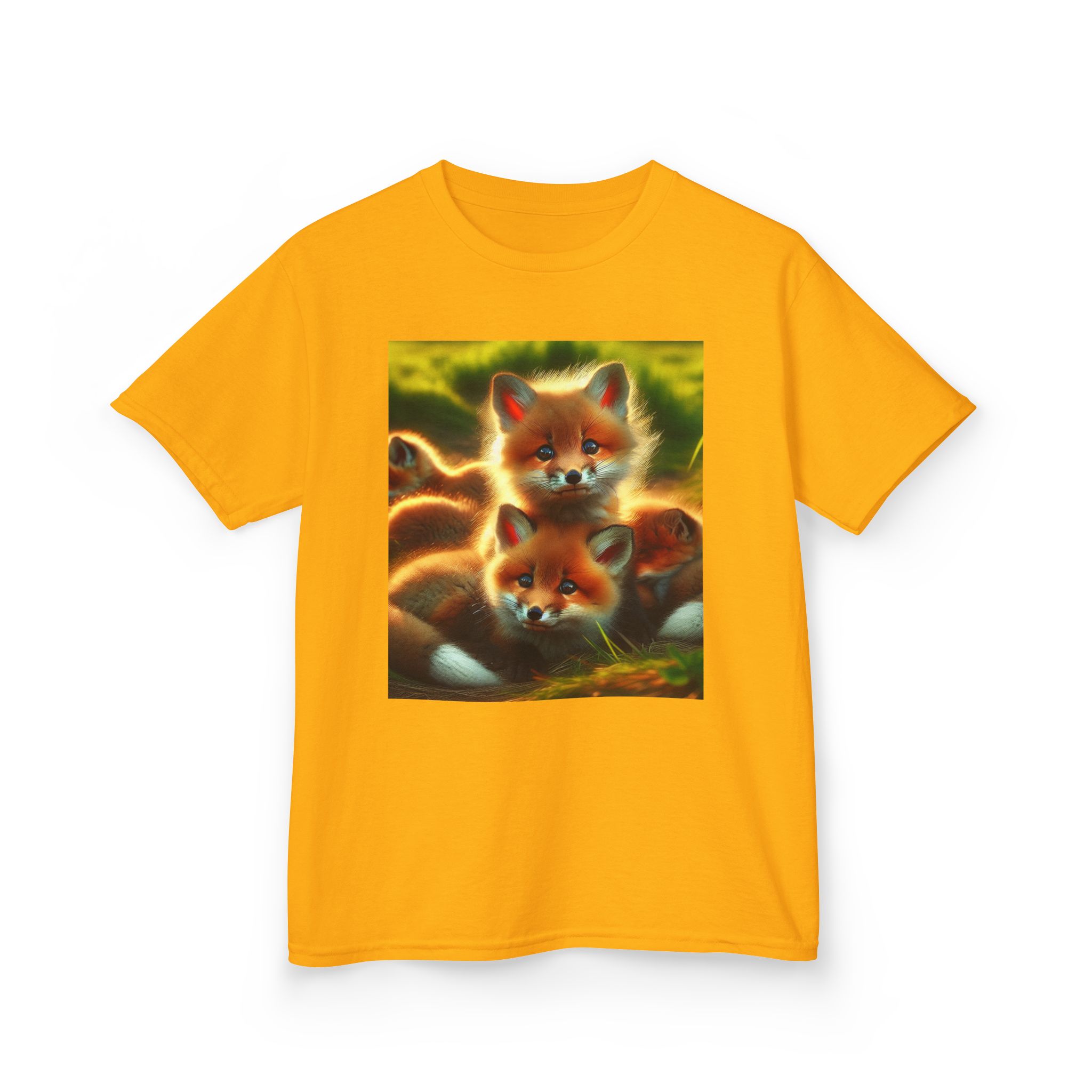 Kids Tee Cute Fox Cubs Loves Cuddles - Image 11