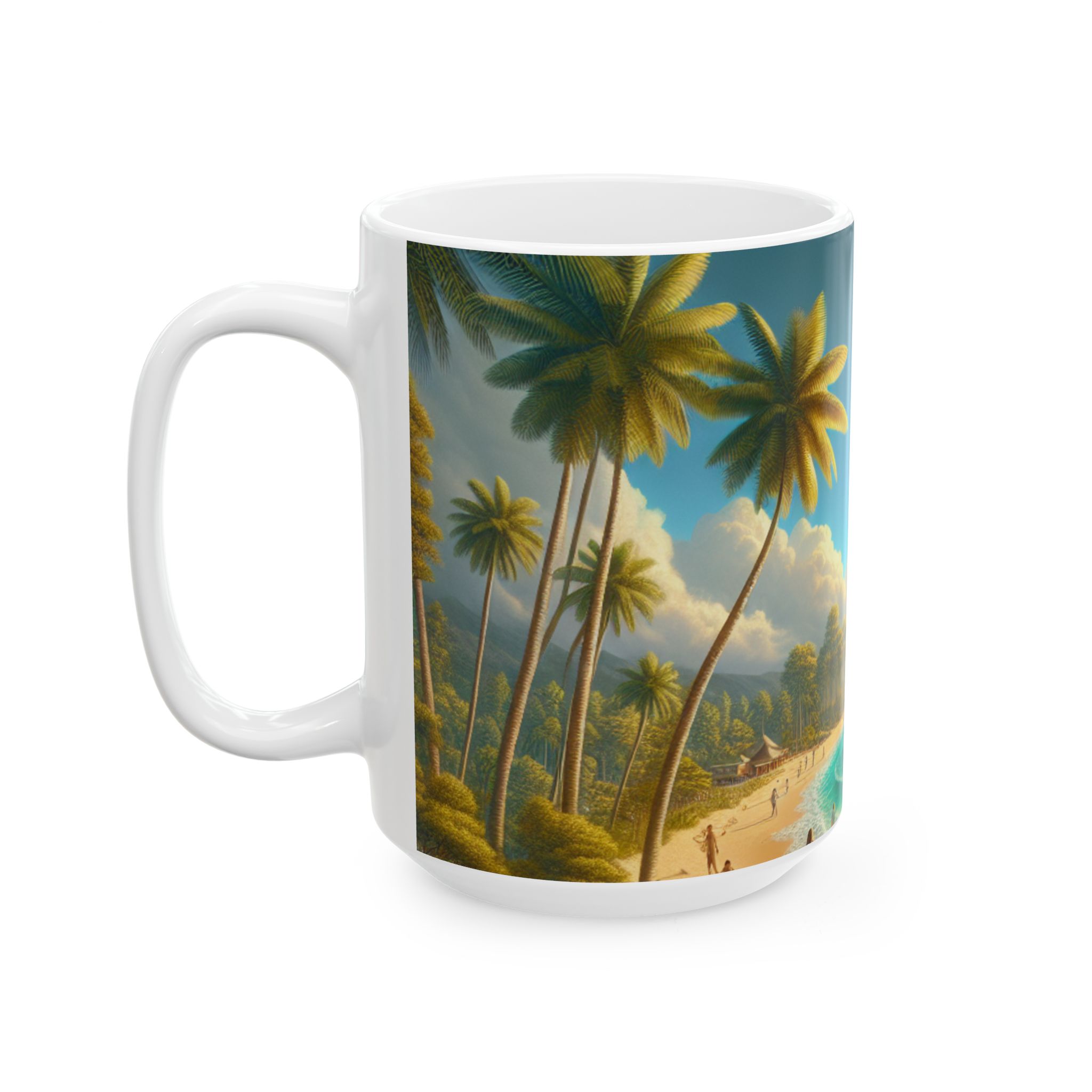 Tropical Ceramic Mug (11oz, 15oz) - It's A Tropical Day For A Coffee - Image 8