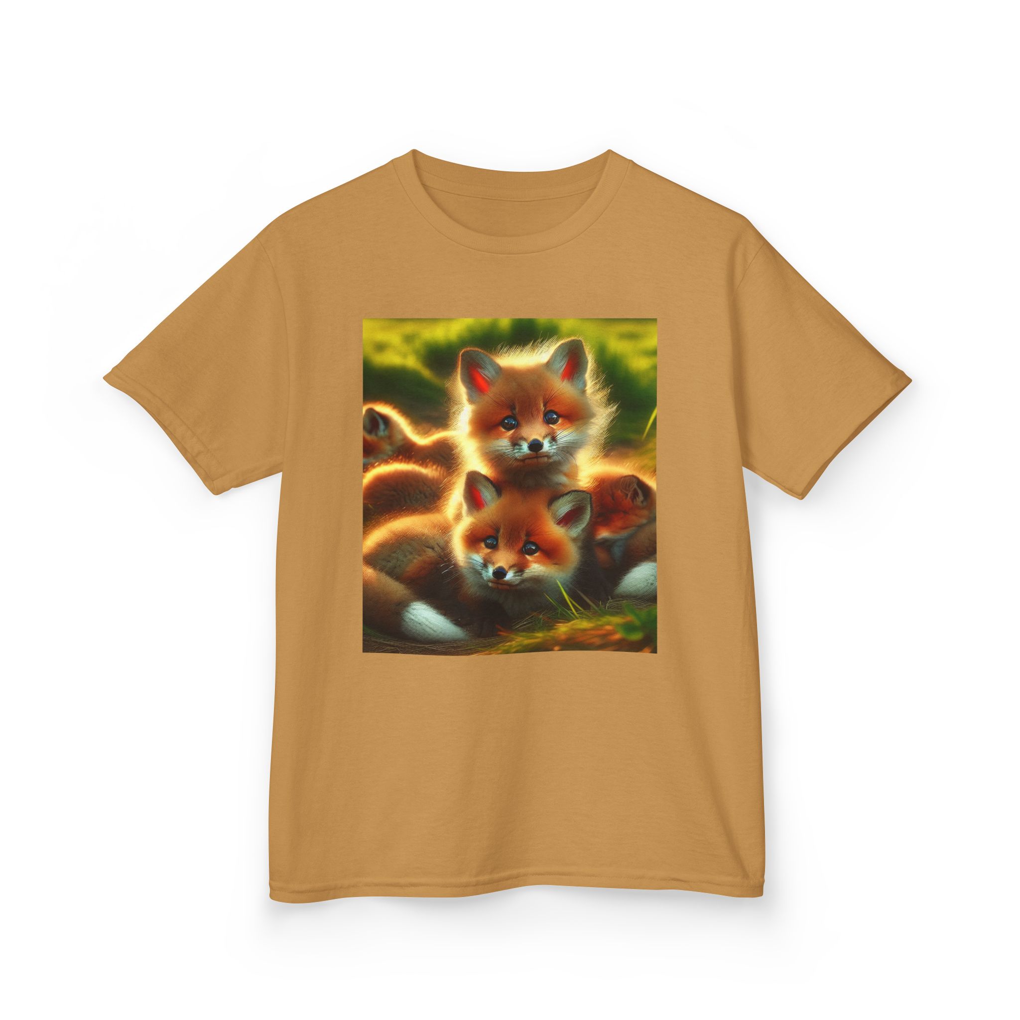 Kids Tee Cute Fox Cubs Loves Cuddles - Image 15