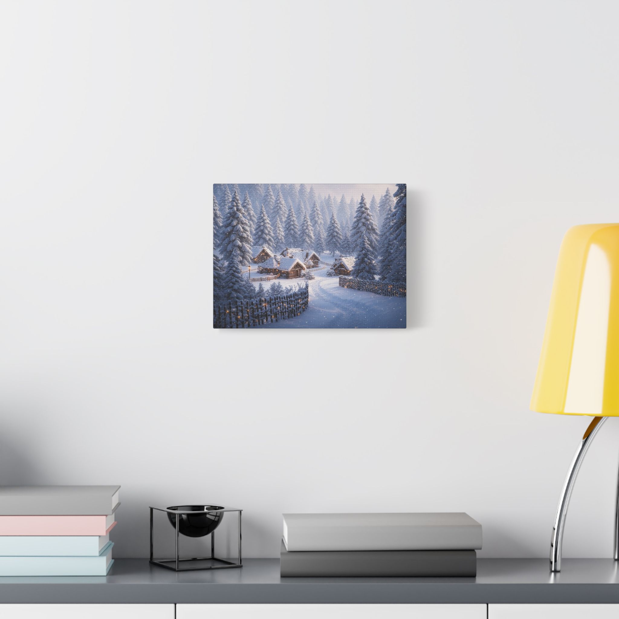 A Sleepy Winter Village - Luxury Canvas Wall Art - Image 11